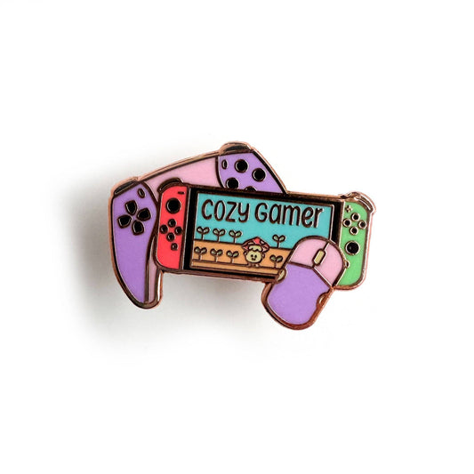 Cozy Gamer Enamel Pin