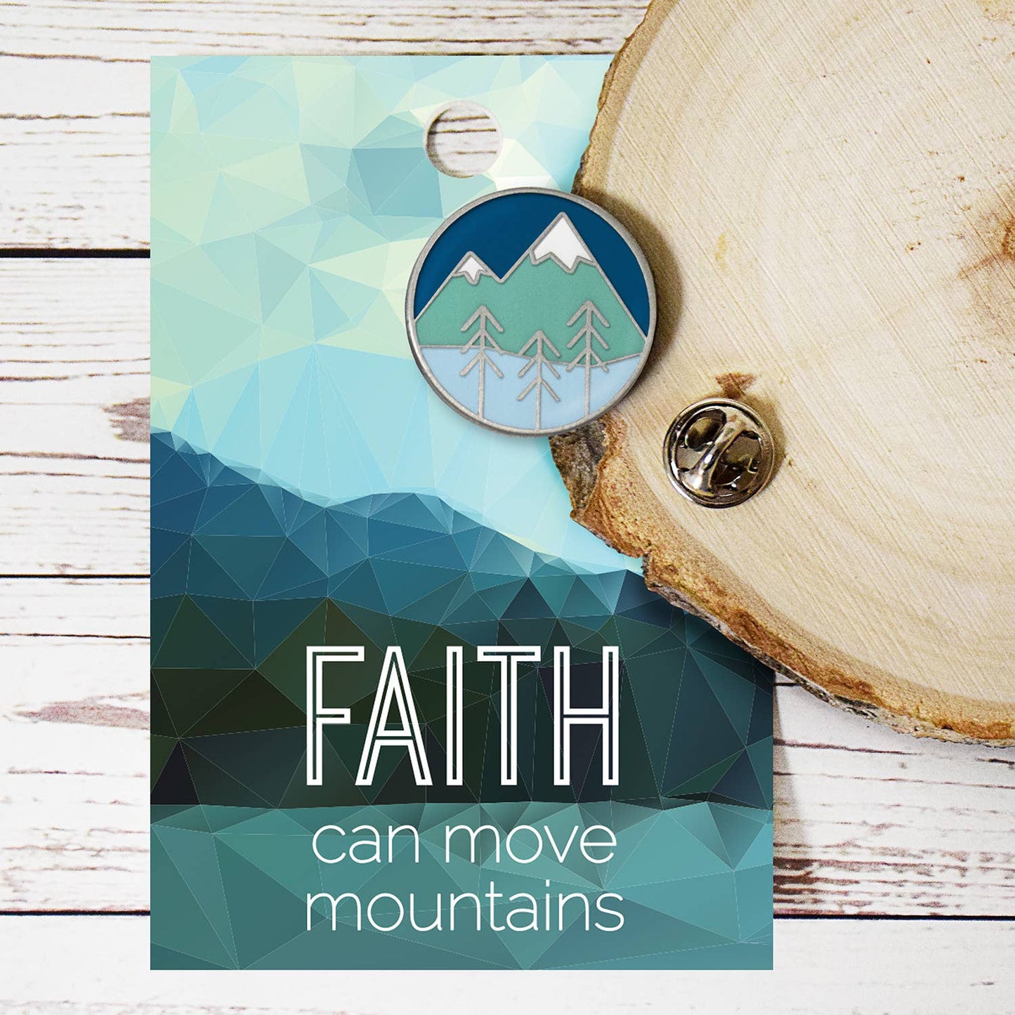 Faith to Move Mountains Enamel Pin