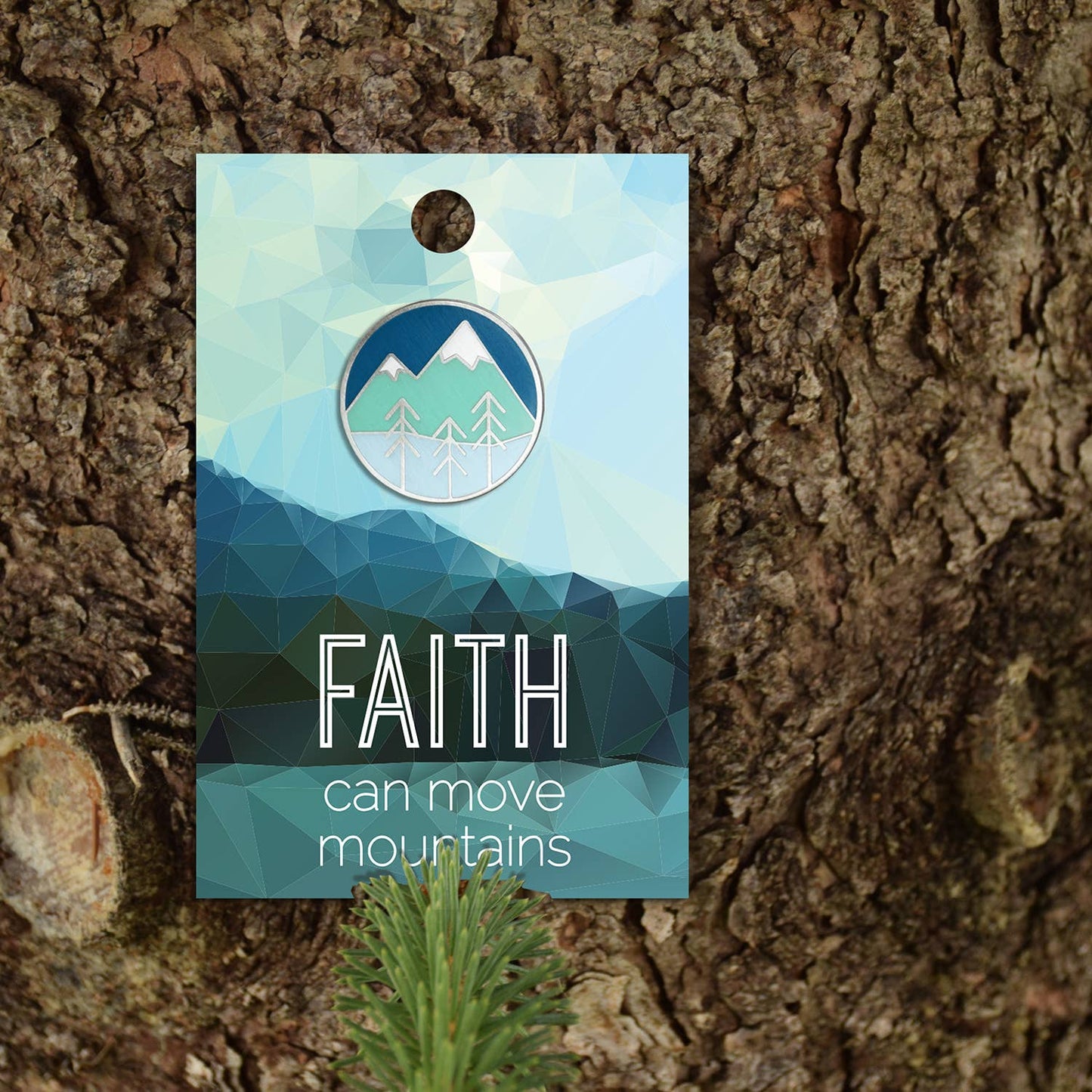 Faith to Move Mountains Enamel Pin