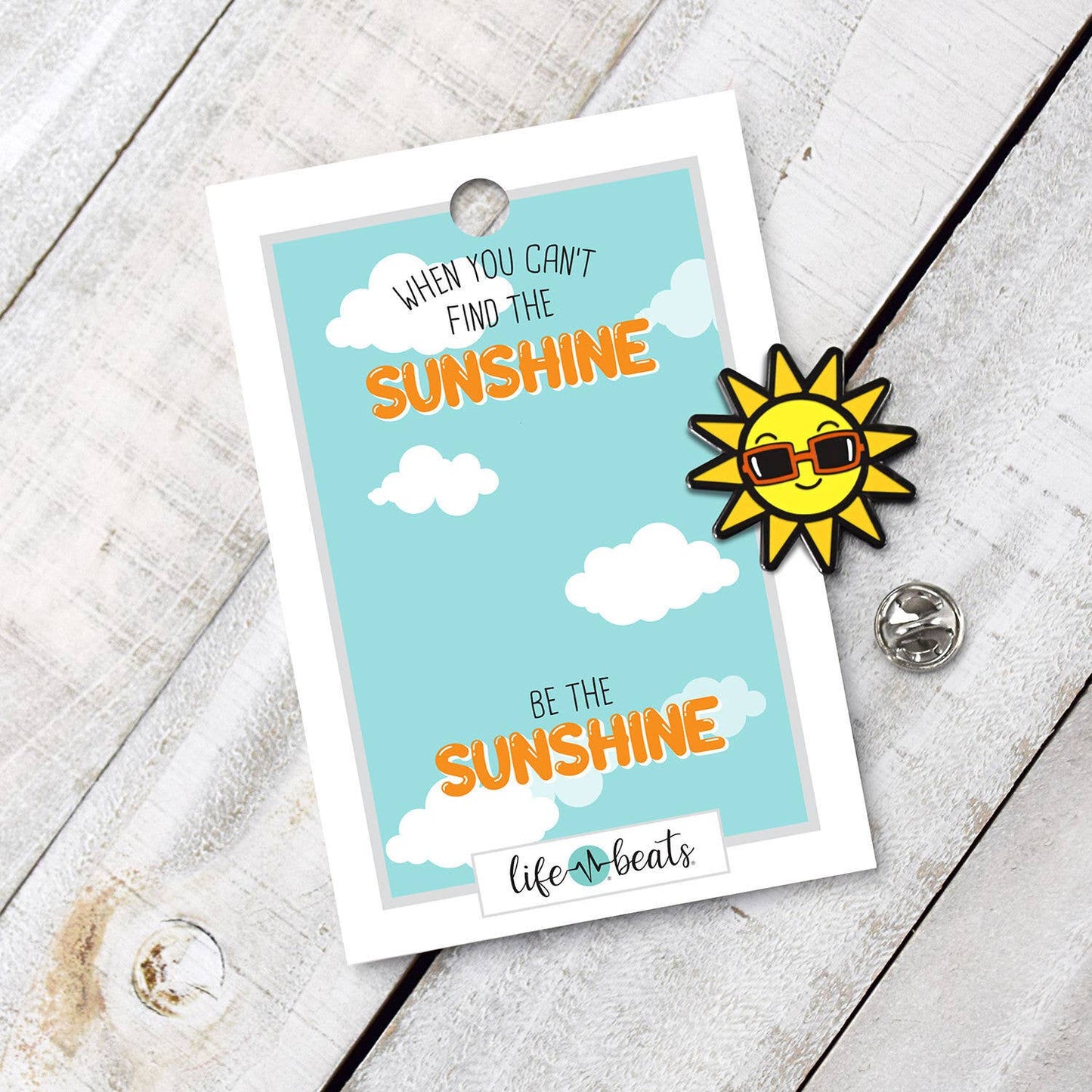 Be the Sunshine Enamel Sun with Sunglasses Pin