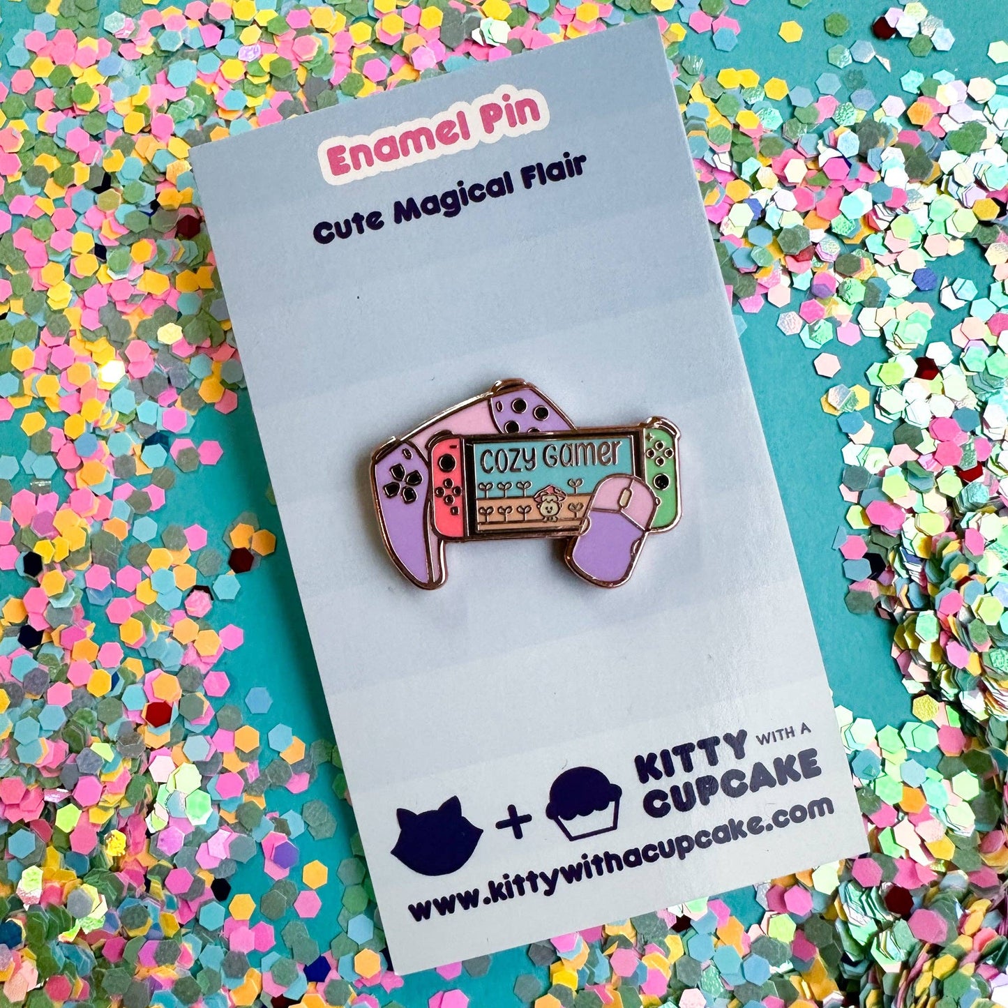 Cozy Gamer Enamel Pin