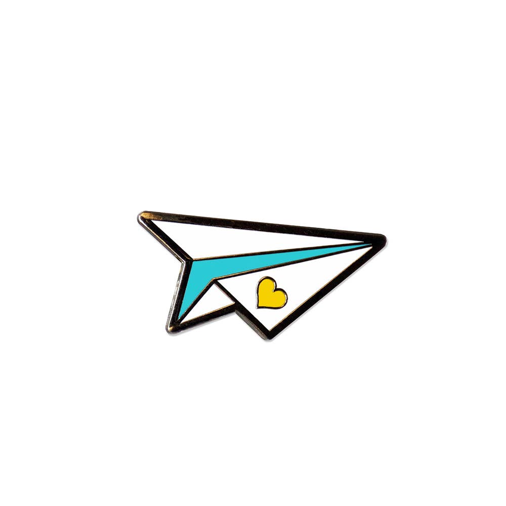 You were made to soar paper airplane enamel pin